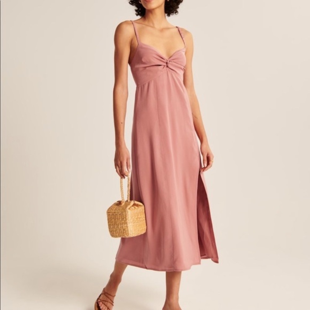 Abercrombie & Fitch Twist Front Midi Dress